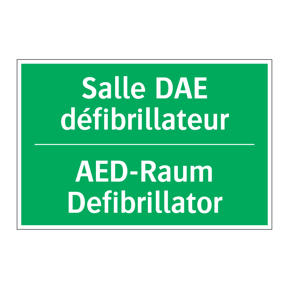 AED-Raum Defibrillator - Salle DAE défibrillateur