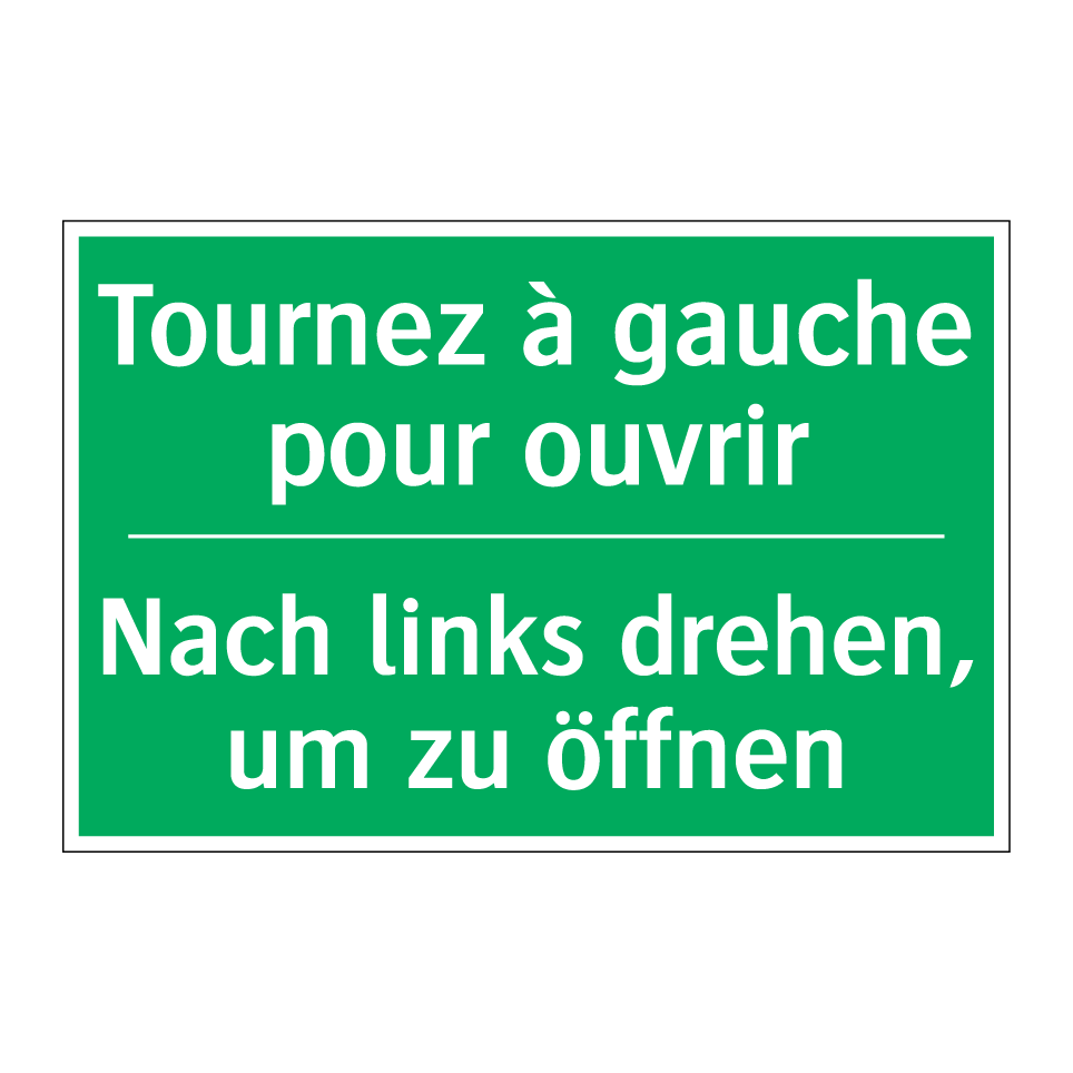Nach links drehen, um zu öffnen /.../ - Tournez à gauche pour ouvrir