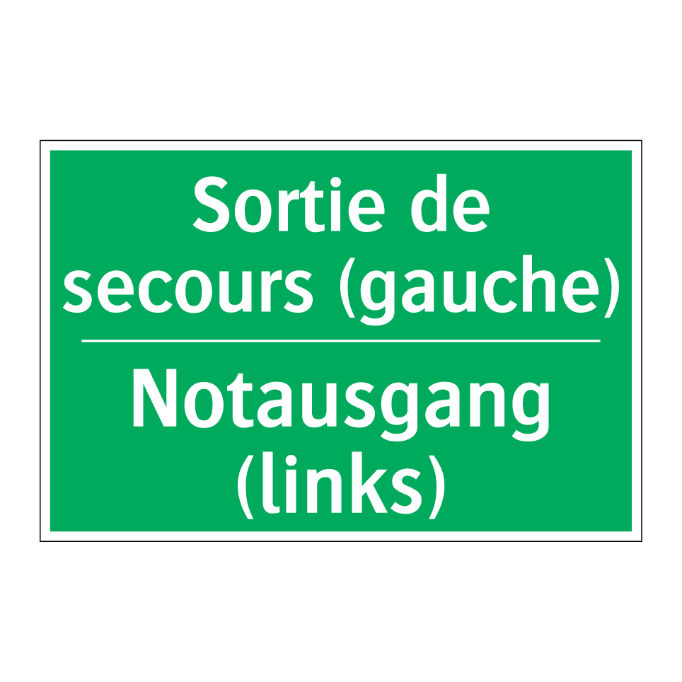 Notausgang (links) - Sortie de secours (gauche)
