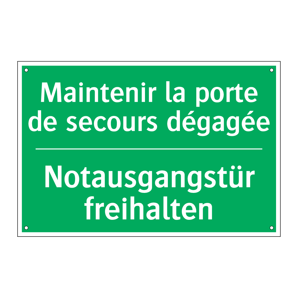 Notausgangstür freihalten - Maintenir la porte de secours /.../