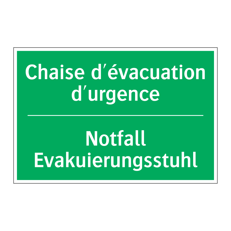 Notfall Evakuierungsstuhl - Chaise d'évacuation d'urgence