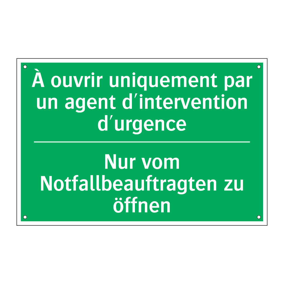 Nur vom Notfallbeauftragten zu /.../ - À ouvrir uniquement par un agent /.../