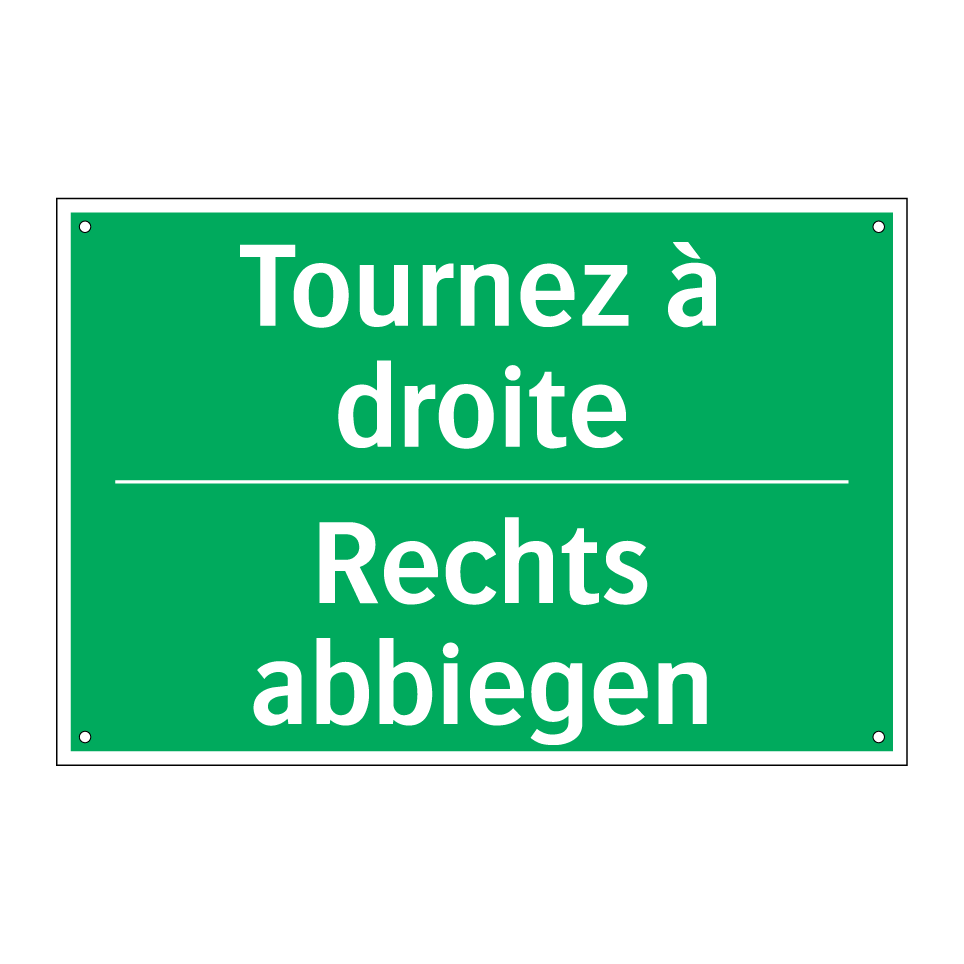 Rechts abbiegen - Tournez à droite