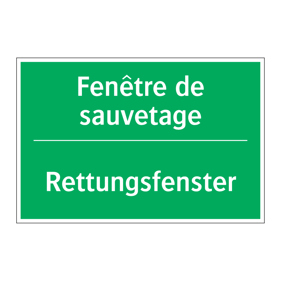 Rettungsfenster - Fenêtre de sauvetage