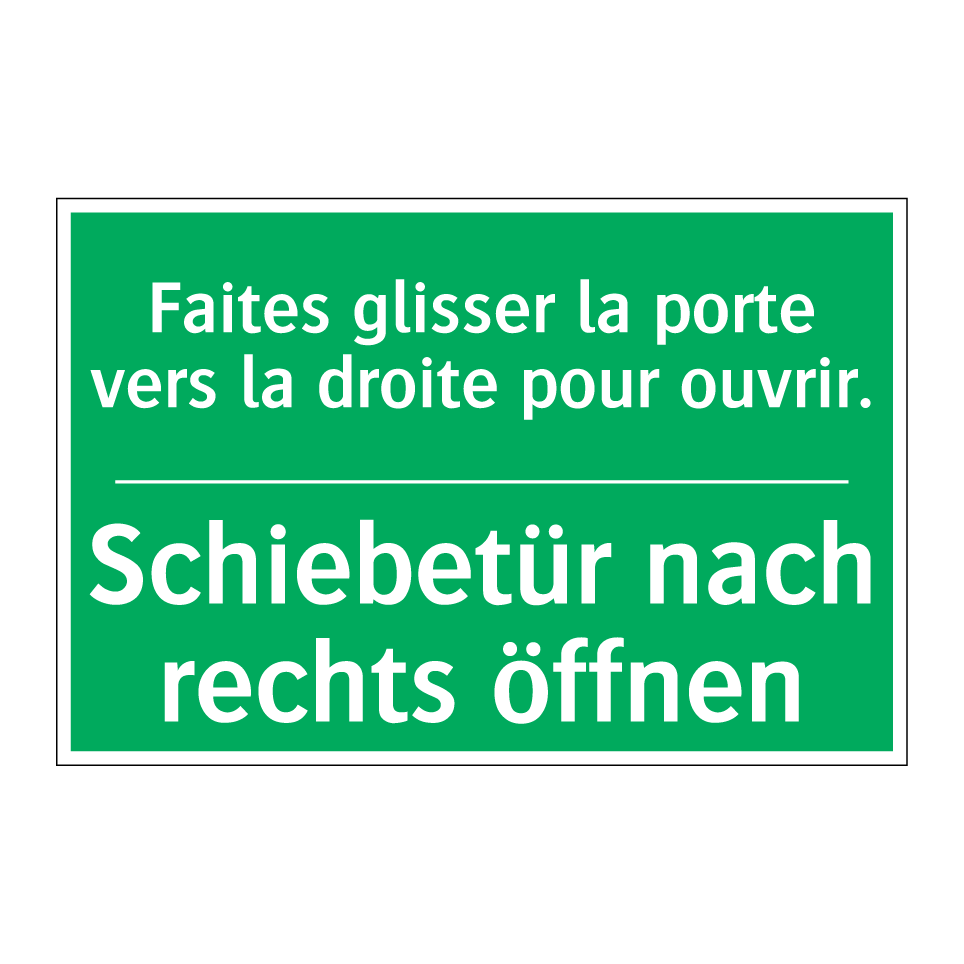 Schiebetür nach rechts öffnen - Faites glisser la porte vers la /.../