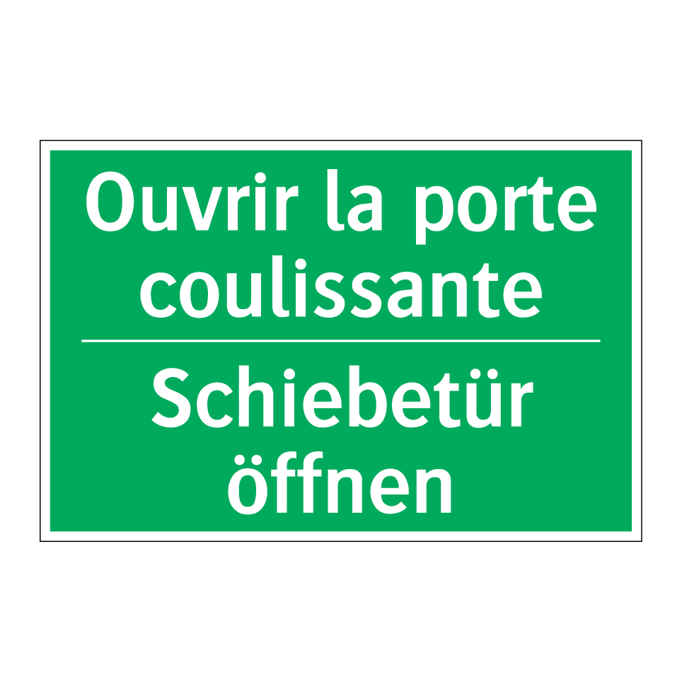 Schiebetür öffnen - Ouvrir la porte coulissante