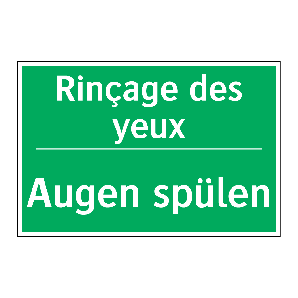 Augen spülen - Rinçage des yeux