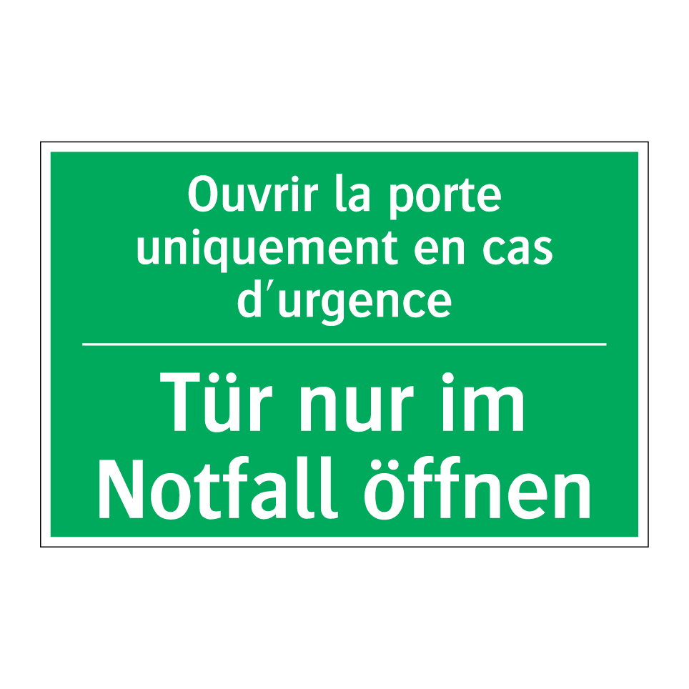Tür nur im Notfall öffnen - Ouvrir la porte uniquement en /.../