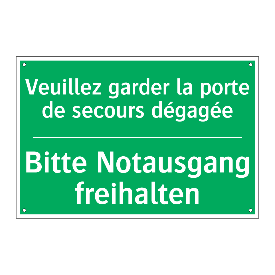 Bitte Notausgang freihalten - Veuillez garder la porte de secours /.../