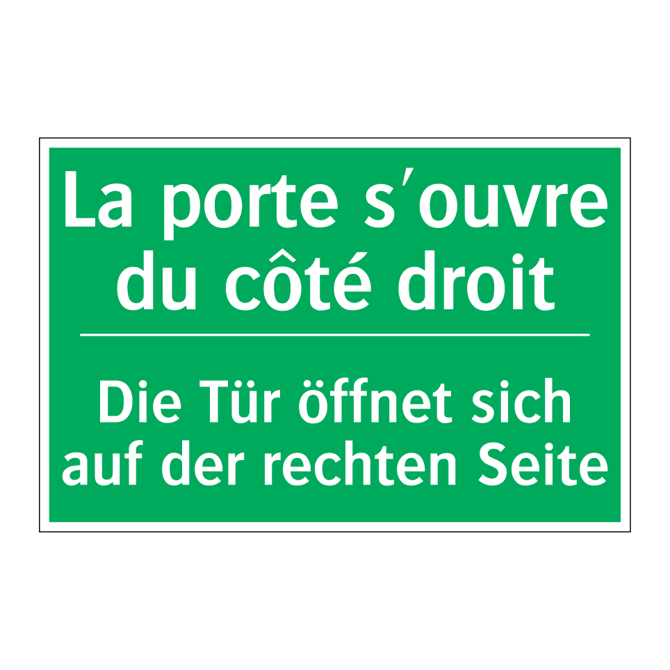 Die Tür öffnet sich auf der rechten /.../ - La porte s'ouvre du côté droit