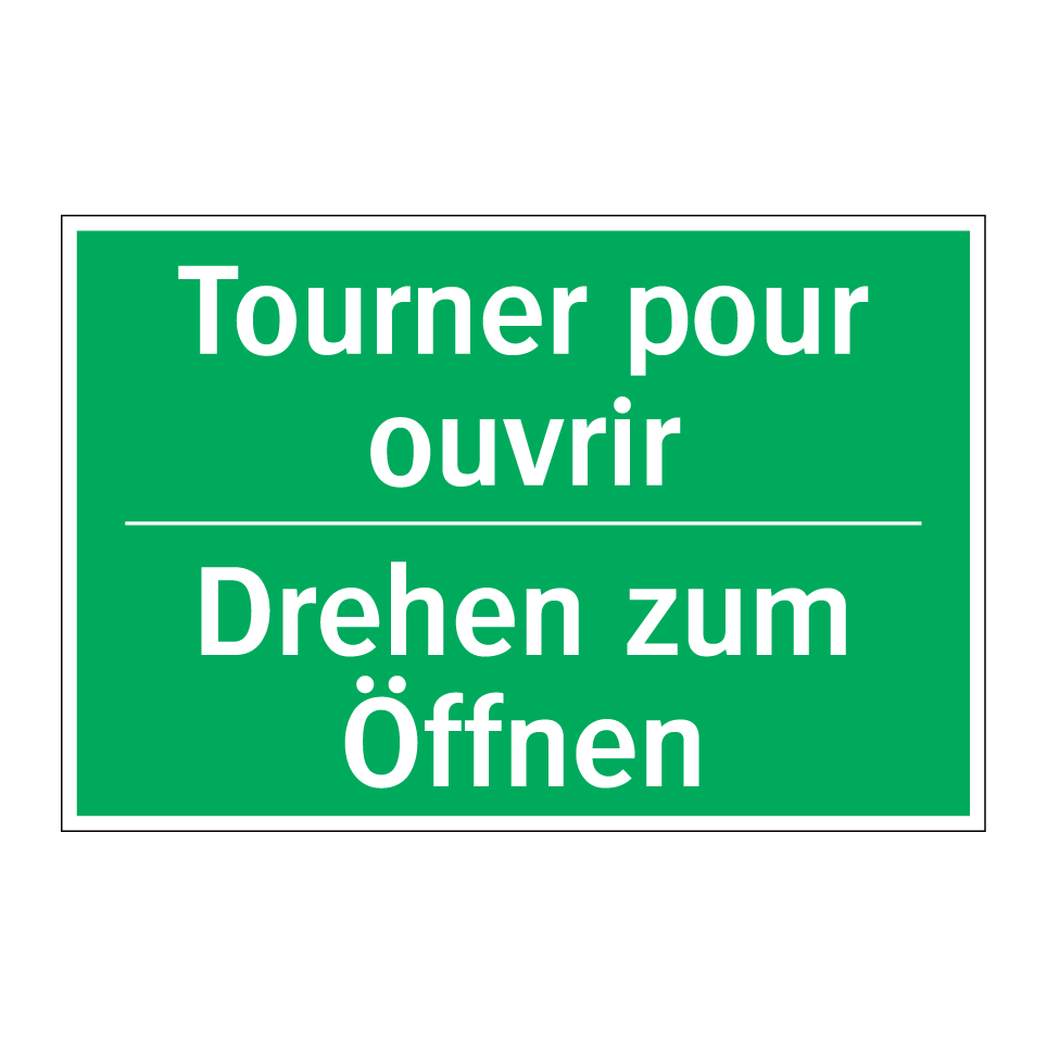 Drehen zum Öffnen - Tourner pour ouvrir