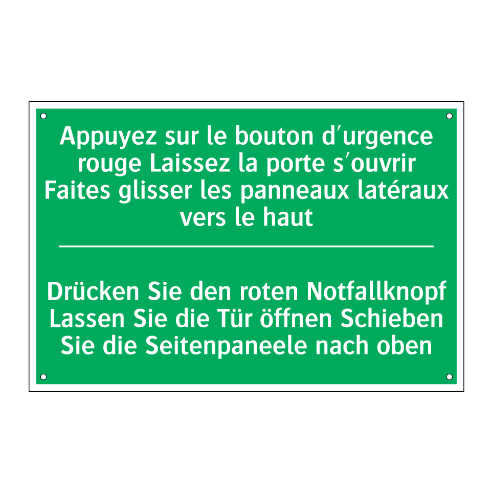 Drücken Sie den roten Notfallknopf /.../ - Appuyez sur le bouton d'urgence /.../