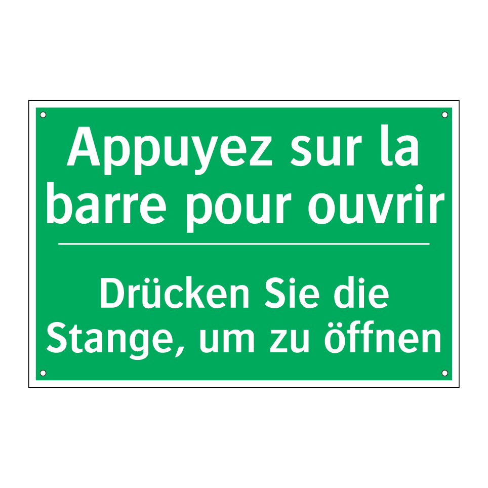 Drücken Sie die Stange, um zu /.../ - Appuyez sur la barre pour ouvrir /.../