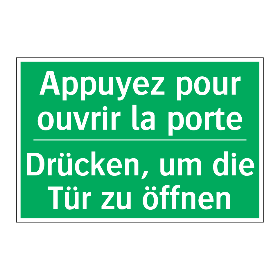 Drücken, um die Tür zu öffnen - Appuyez pour ouvrir la porte