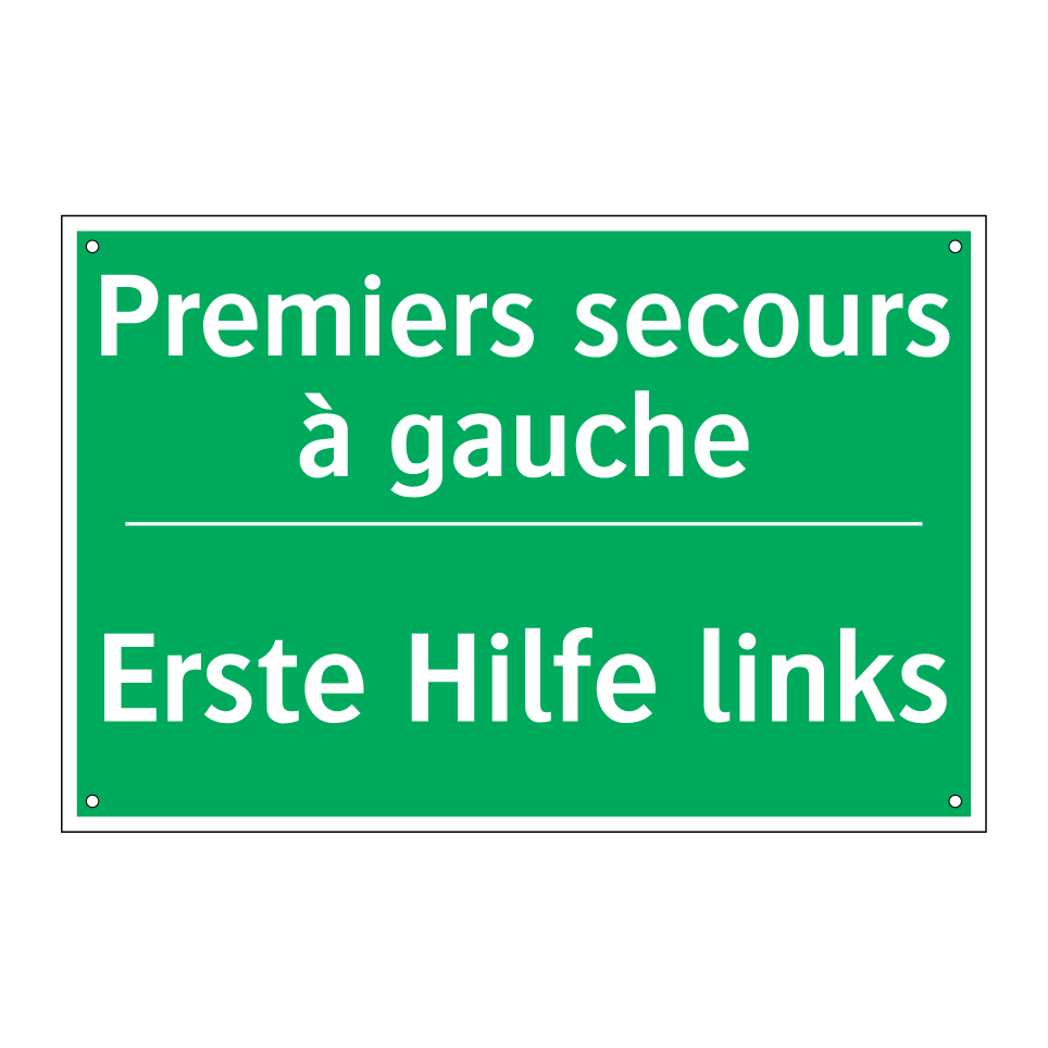 Erste Hilfe links - Premiers secours à gauche