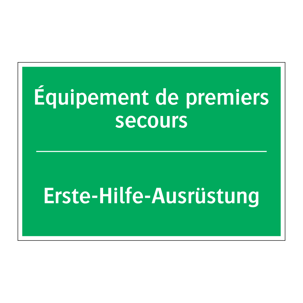 Erste-Hilfe-Ausrüstung - Équipement de premiers secours