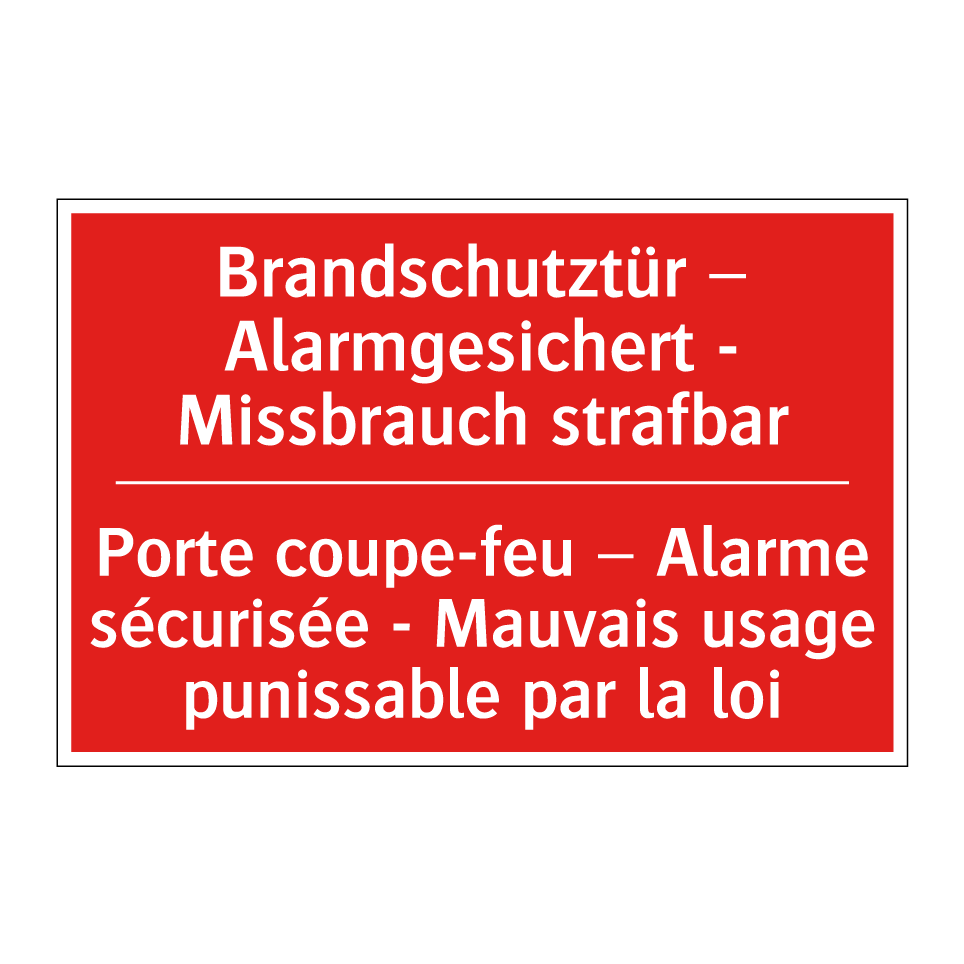 Brandschutztür – Alarmgesichert /.../ - Porte coupe-feu – Alarme sécurisée /.../