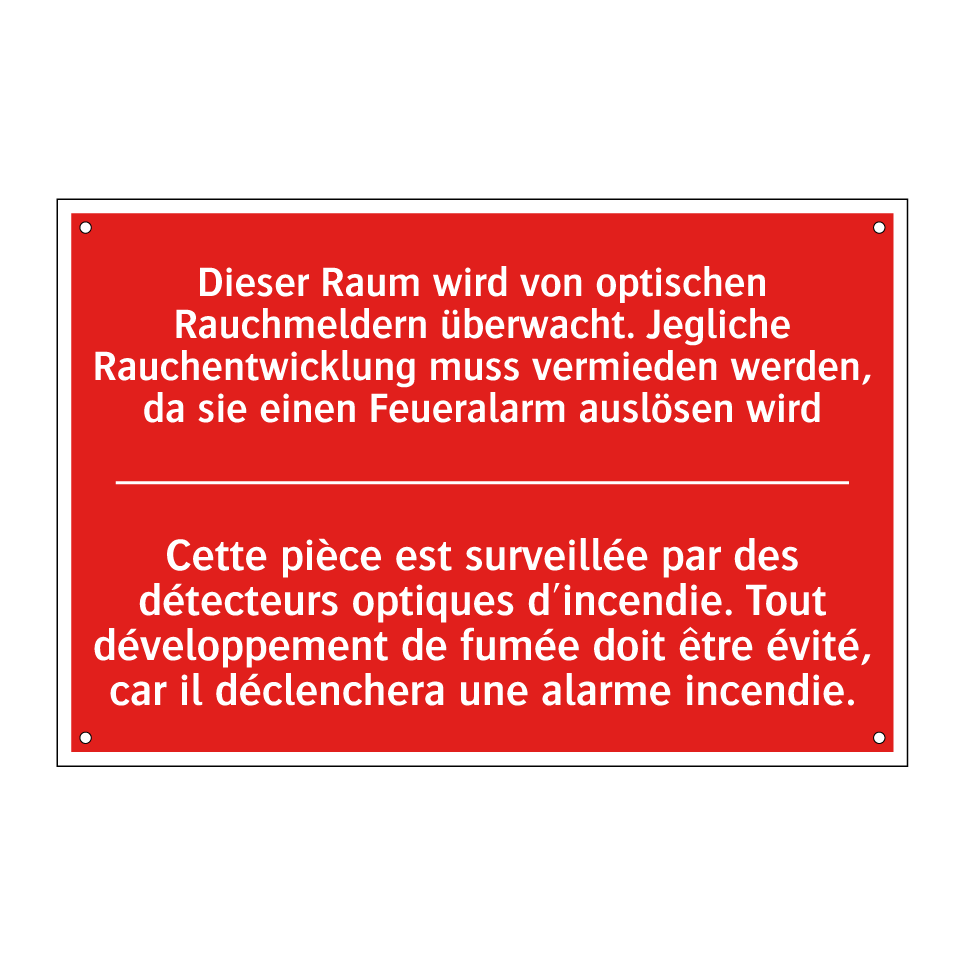 Dieser Raum wird von optischen /.../ - Cette pièce est surveillée par /.../