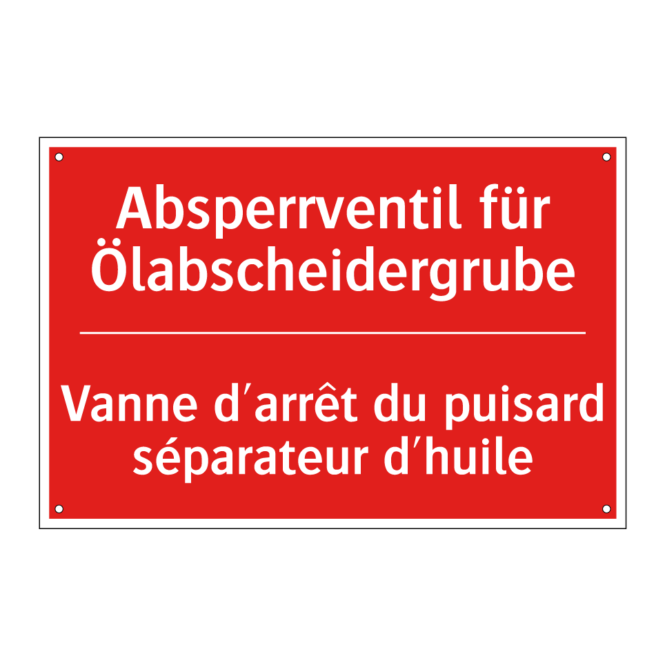 Absperrventil für Ölabscheidergrube /.../ - Vanne d'arrêt du puisard séparateur /.../