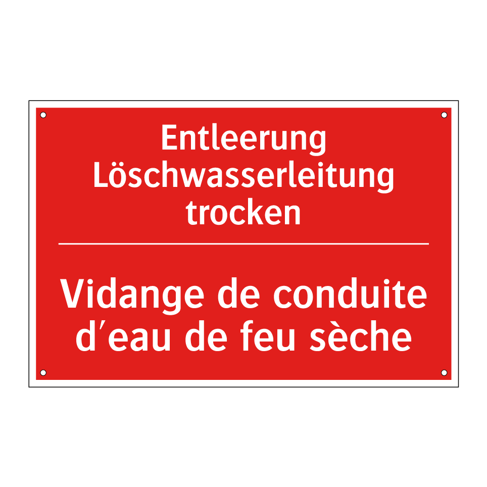 Entleerung Löschwasserleitung /.../ - Vidange de conduite d'eau de feu /.../