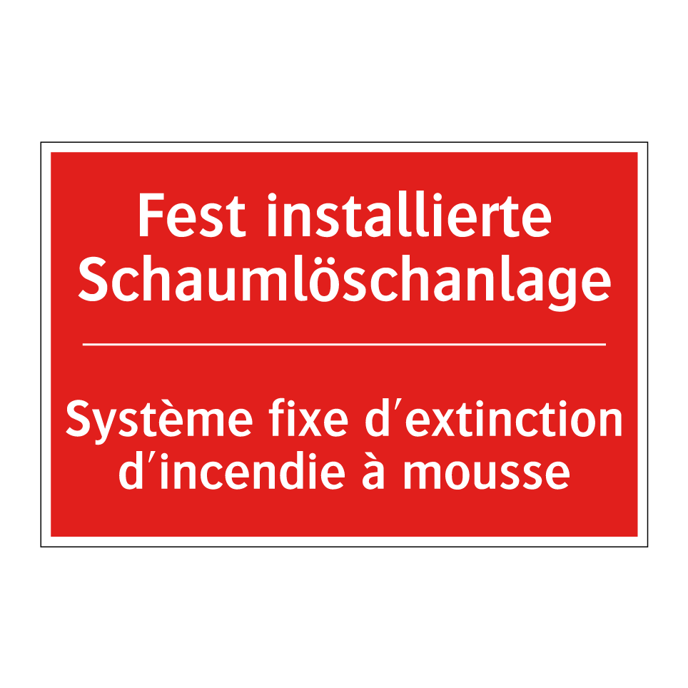Fest installierte Schaumlöschanlage /.../ - Système fixe d'extinction d'incendie /.../