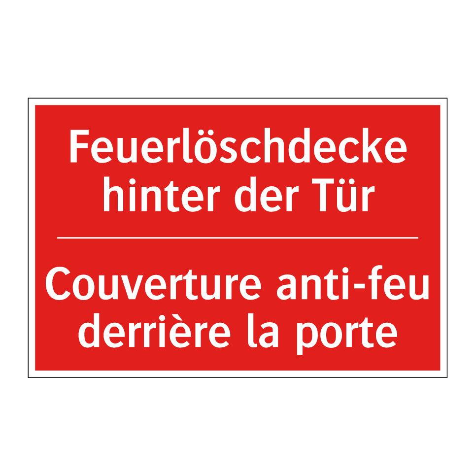Feuerlöschdecke hinter der Tür - Couverture anti-feu derrière la /.../