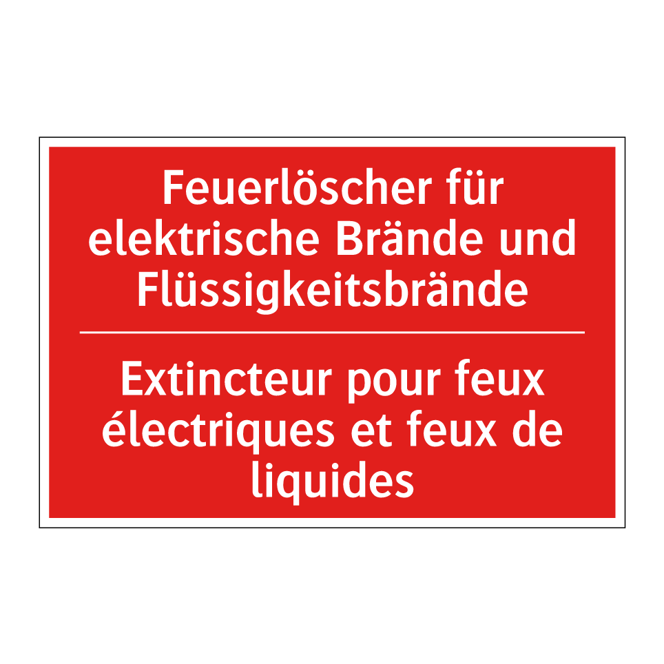 Feuerlöscher für elektrische Brände /.../ - Extincteur pour feux électriques /.../