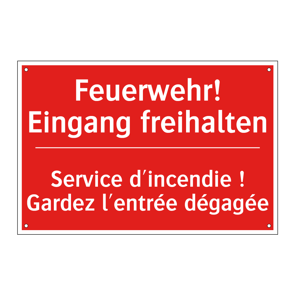 Feuerwehr! Eingang freihalten - Service d'incendie ! Gardez l'entrée /.../