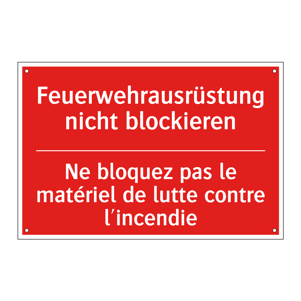 Feuerwehrausrüstung nicht blockieren /.../ - Ne bloquez pas le matériel de /.../