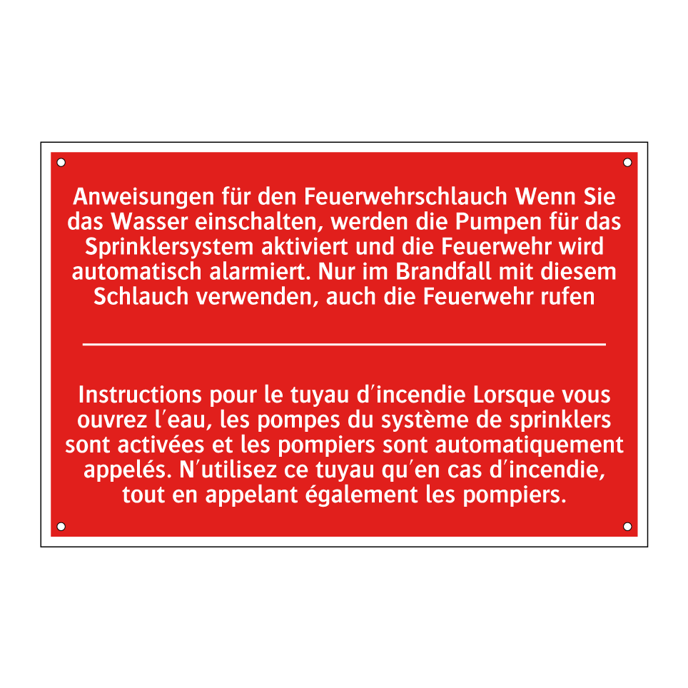 Anweisungen für den Feuerwehrschlauch /.../ - Instructions pour le tuyau d'incendie /.../