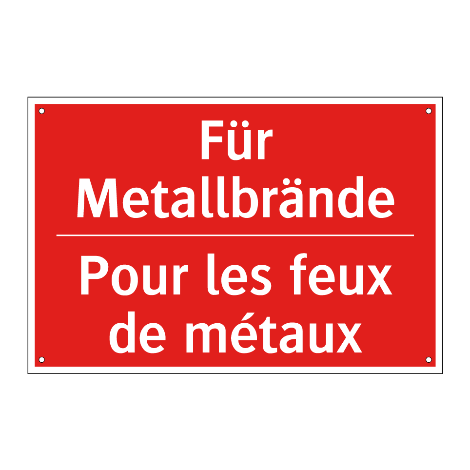 Für Metallbrände - Pour les feux de métaux
