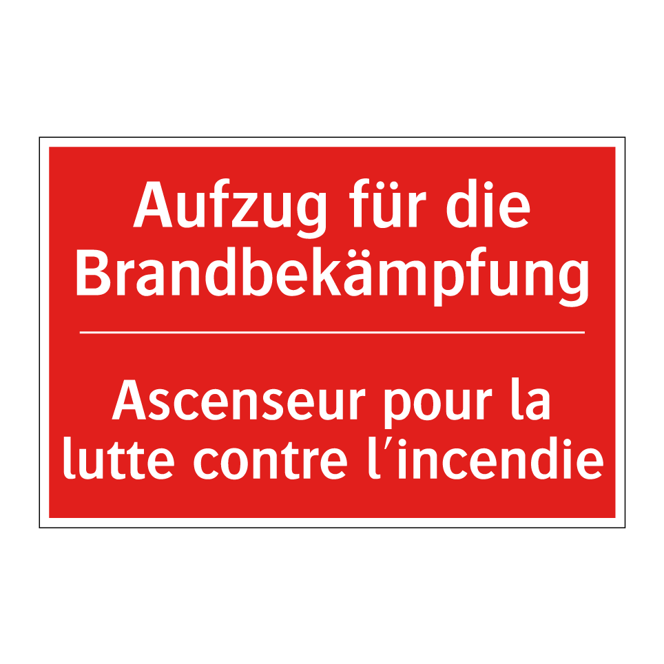Aufzug für die Brandbekämpfung - Ascenseur pour la lutte contre /.../