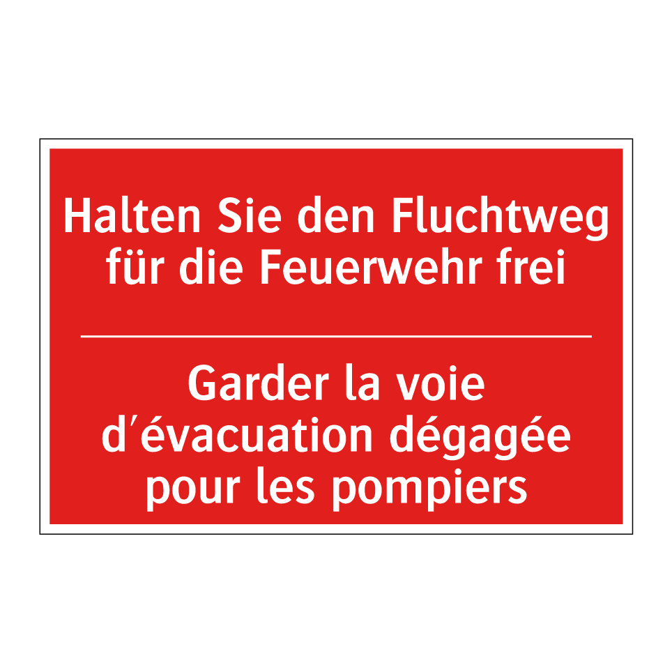 Halten Sie den Fluchtweg für die /.../ - Garder la voie d'évacuation dégagée /.../