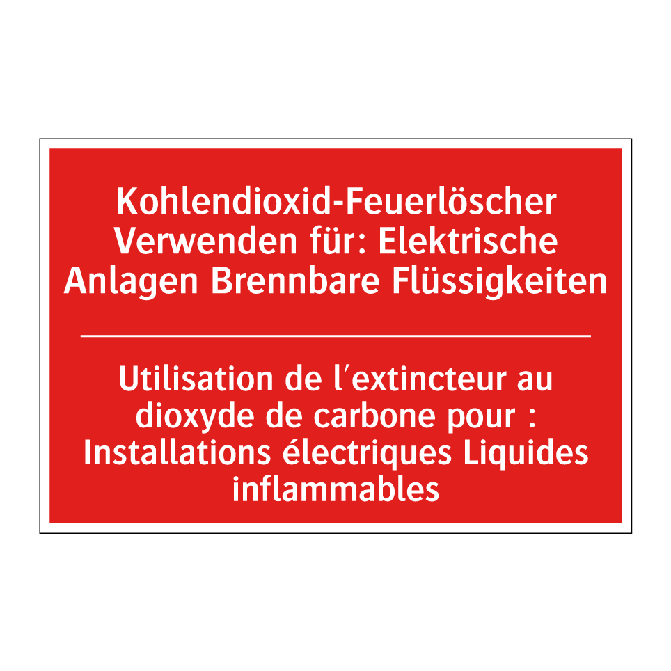 Kohlendioxid-Feuerlöscher Verwenden /.../ - Utilisation de l'extincteur au /.../