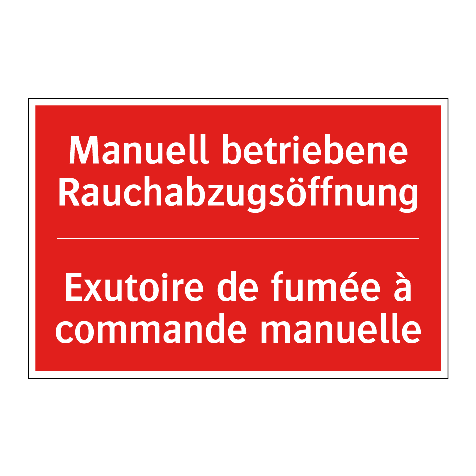 Manuell betriebene Rauchabzugsöffnung /.../ - Exutoire de fumée à commande manuelle /.../