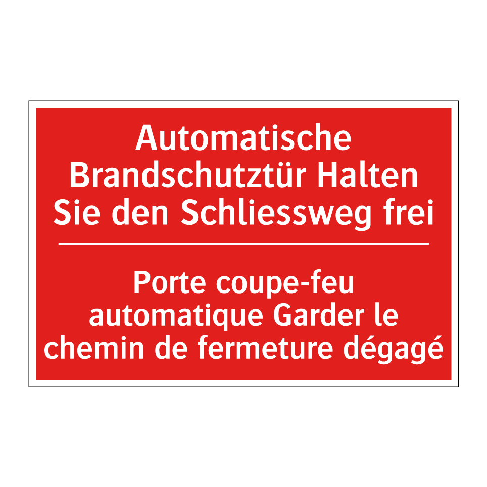 Automatische Brandschutztür Halten /.../ - Porte coupe-feu automatique Garder /.../