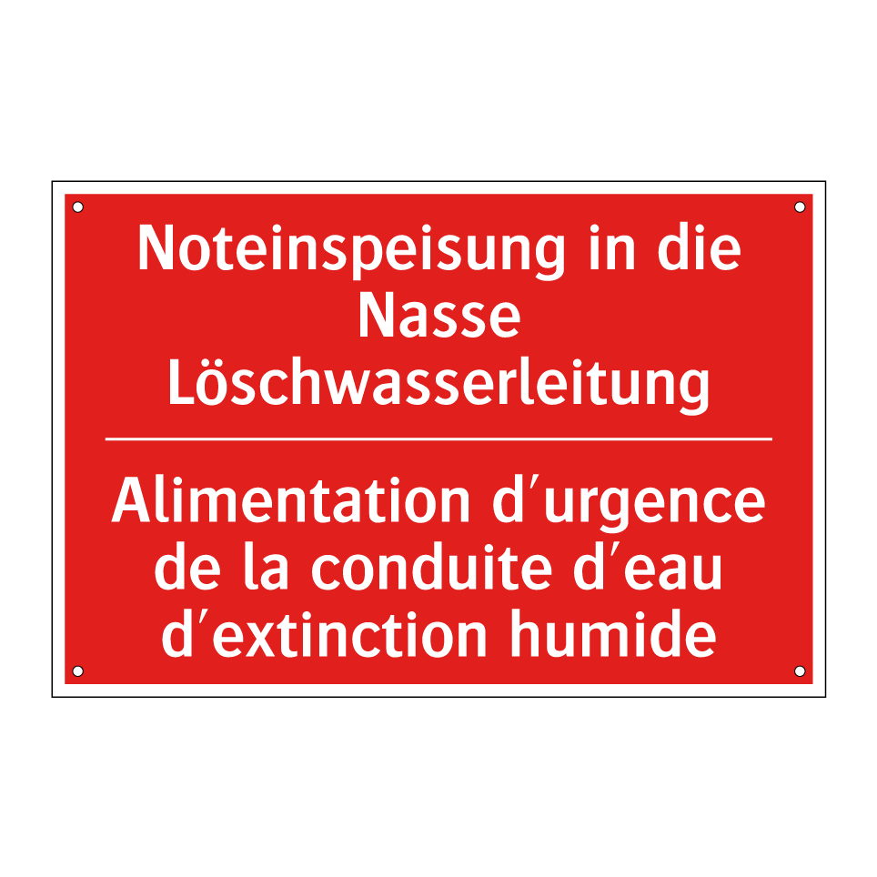 Noteinspeisung in die Nasse Löschwasserleitung /.../ - Alimentation d'urgence de la conduite /.../