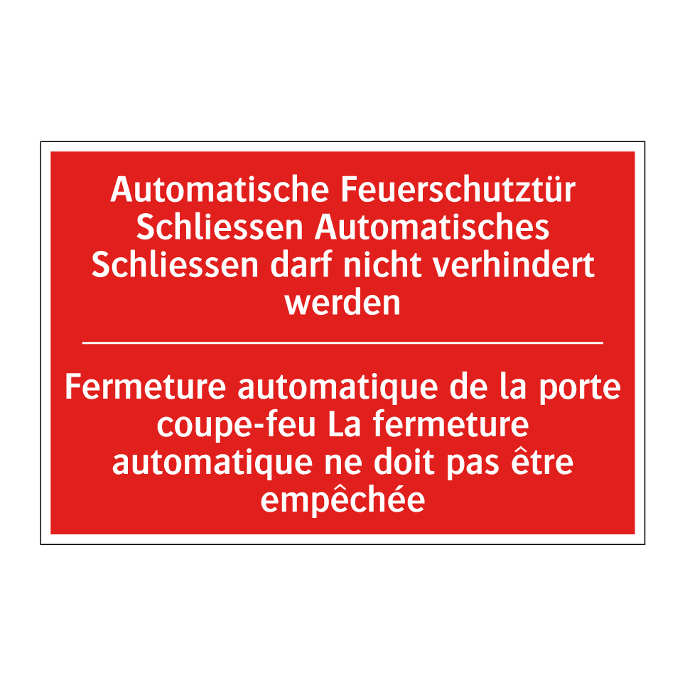 Automatische Feuerschutztür Schließen /.../ - Fermeture automatique de la porte /.../