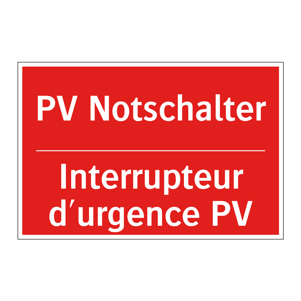 PV Notschalter - Interrupteur d'urgence PV