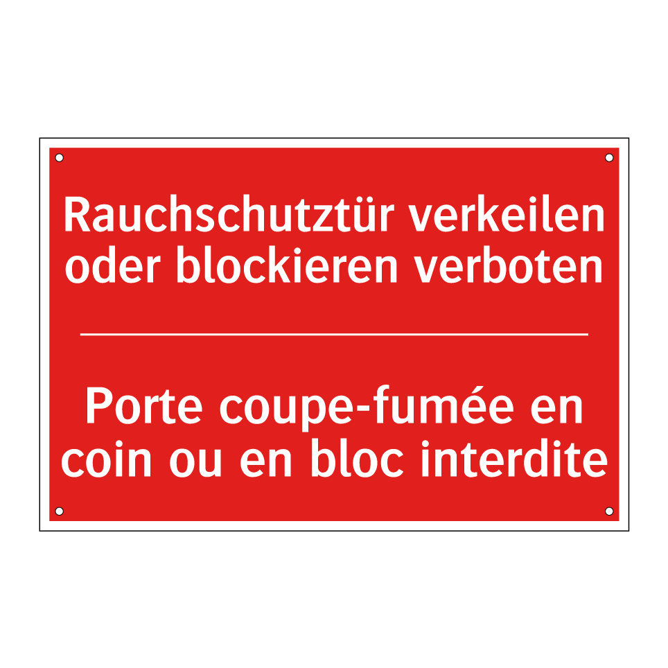 Rauchschutztür verkeilen oder /.../ - Porte coupe-fumée en coin ou en /.../