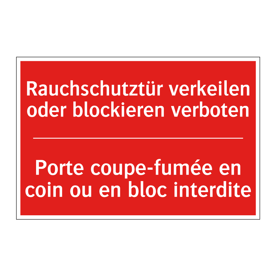 Rauchschutztür verkeilen oder /.../ - Porte coupe-fumée en coin ou en /.../