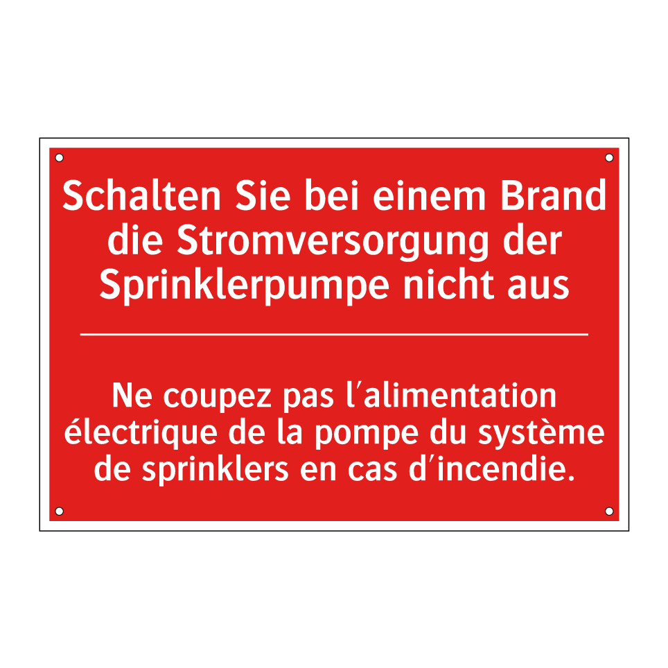 Schalten Sie bei einem Brand die /.../ - Ne coupez pas l'alimentation électrique /.../