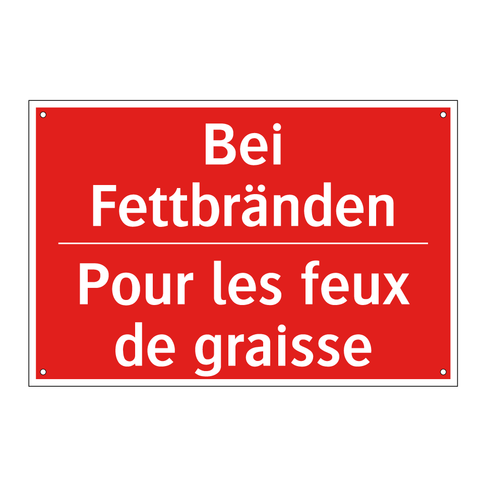 Bei Fettbränden - Pour les feux de graisse