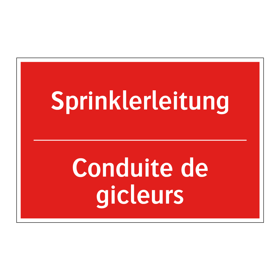 Sprinklerleitung - Conduite de gicleurs
