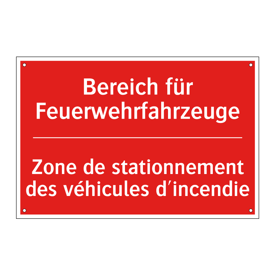 Bereich für Feuerwehrfahrzeuge - Zone de stationnement des véhicules /.../