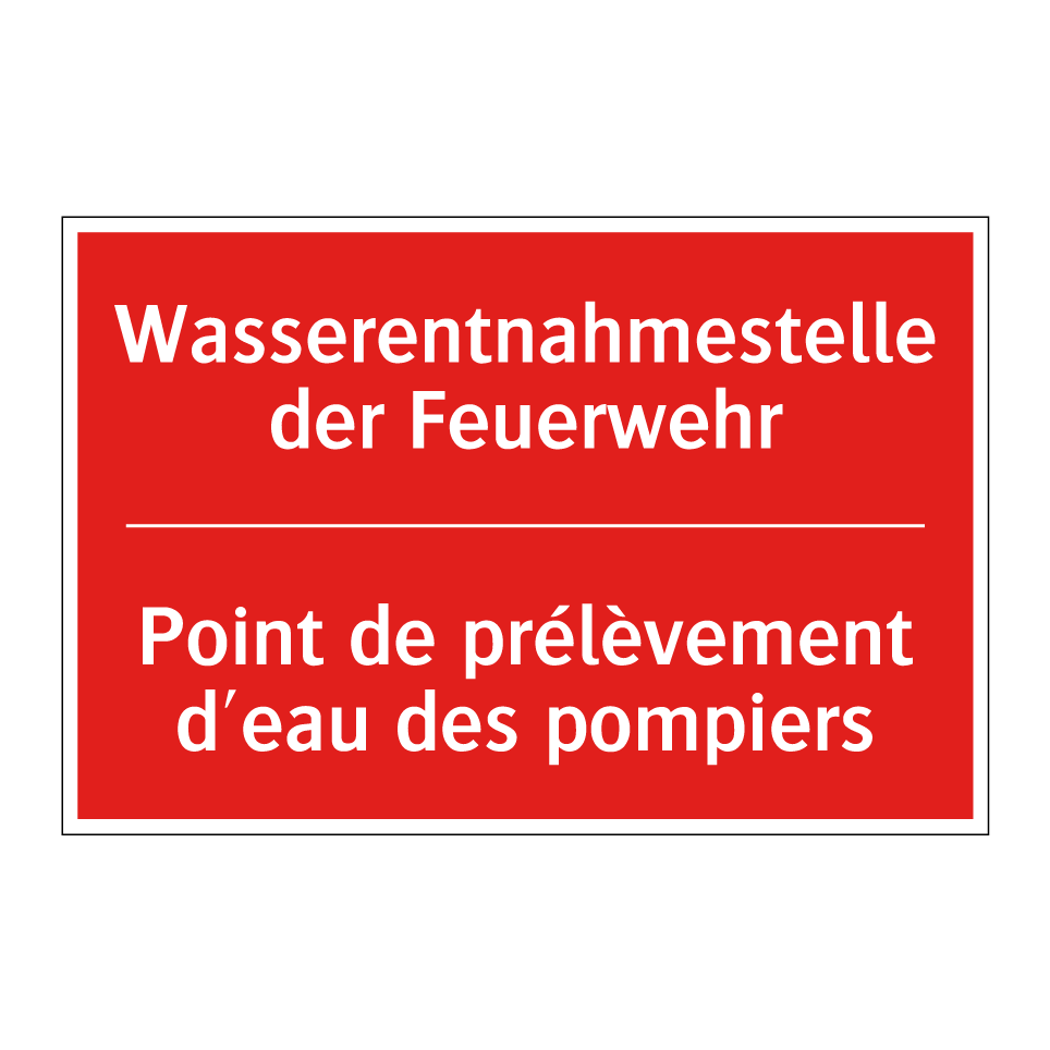 Wasserentnahmestelle der Feuerwehr /.../ - Point de prélèvement d'eau des /.../