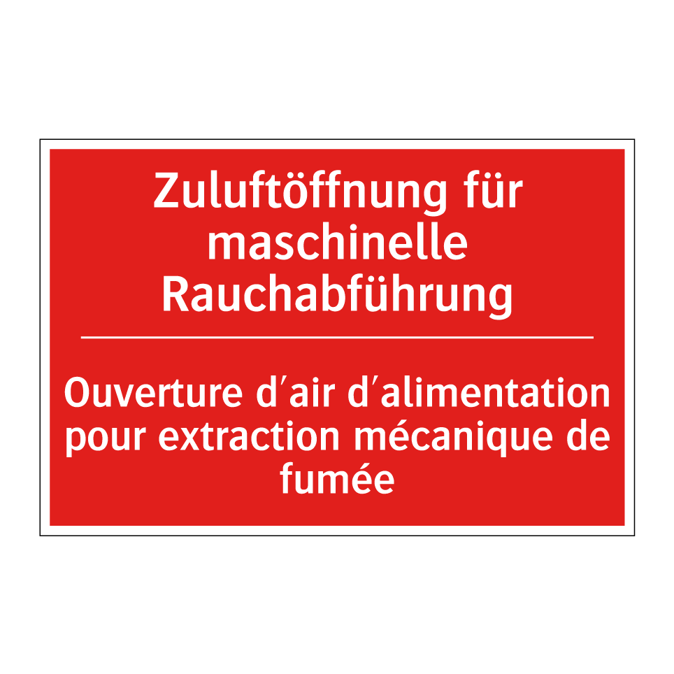 Zuluftöffnung für maschinelle /.../ - Ouverture d'air d'alimentation /.../