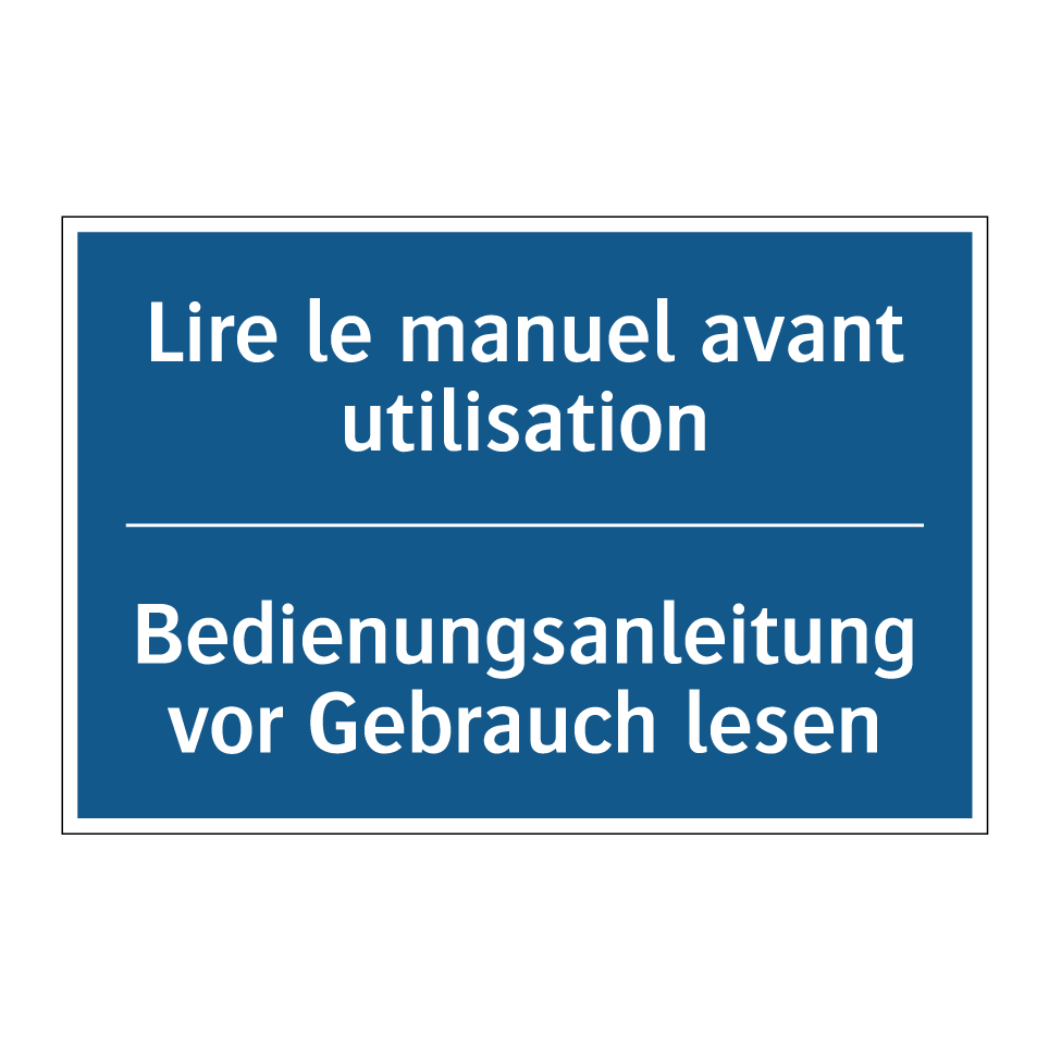Bedienungsanleitung vor Gebrauch /.../ - Lire le manuel avant utilisation /.../