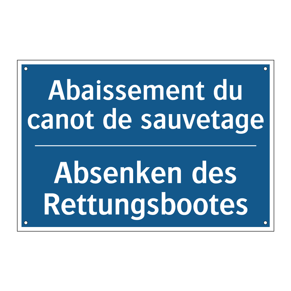 Absenken des Rettungsbootes - Abaissement du canot de sauvetage /.../