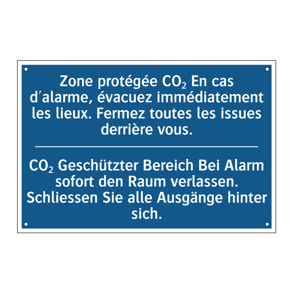 CO₂ Geschützter Bereich Bei Alarm /.../ - Zone protégée CO₂ En cas d'alarme, /.../
